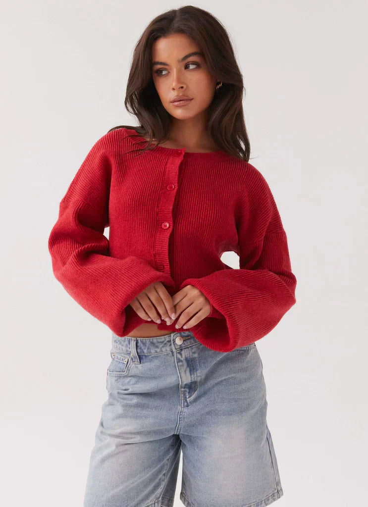 Almara | Stijlvolle Rode Cardigan