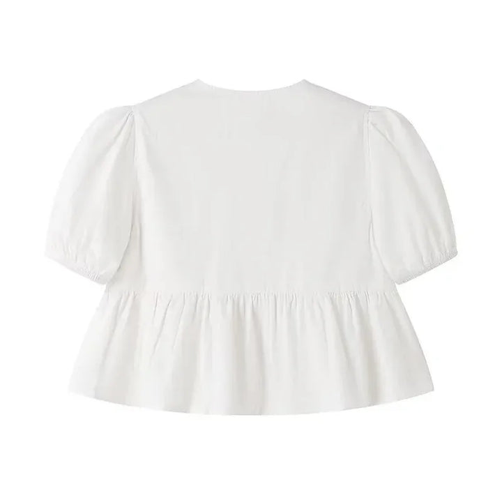 Michaela | Dames top met korte mouwen peplum