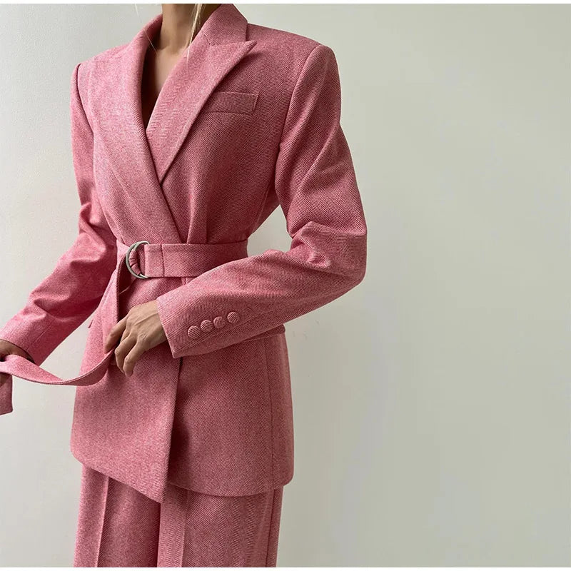 Gracelynn | Dames blazer met getailleerde broekset en corsettop