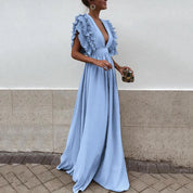 Jill | Maxi Jurk Met Elegante Ruches