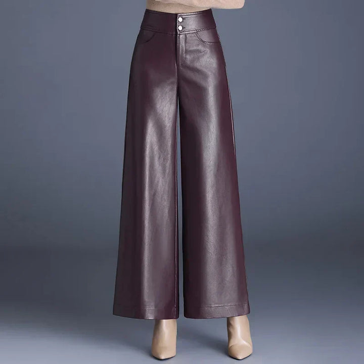 Xyla | Dames broek met hoge taille wijde pijpen