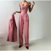 Comfy 3-Delige Set voor Dames - Blazer, Broek en Corset Top