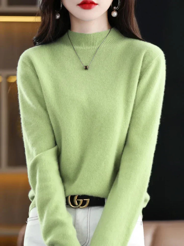 Dames Mock Neck Warme Gebreide Trui
