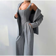 Comfy 3-Delige Set voor Dames - Blazer, Broek en Corset Top