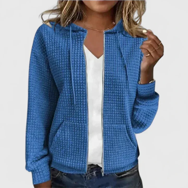 MYRA – GEQUILTE ZIP-UP HOODIE