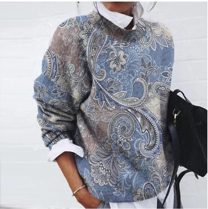 Dames Bloemenprint Pullover Trui