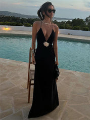 Tracy | Luxe Party Jurk met Elegante Pasvorm – Maxi Model met Diepe V-hals