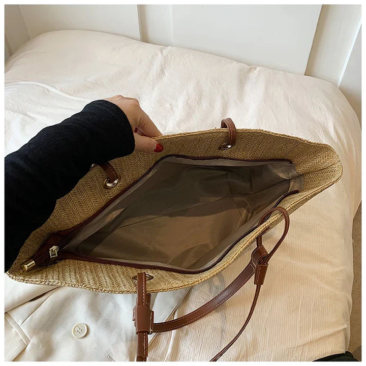 Meadow | Dames shopper tas borduurdetail schouderbanden
