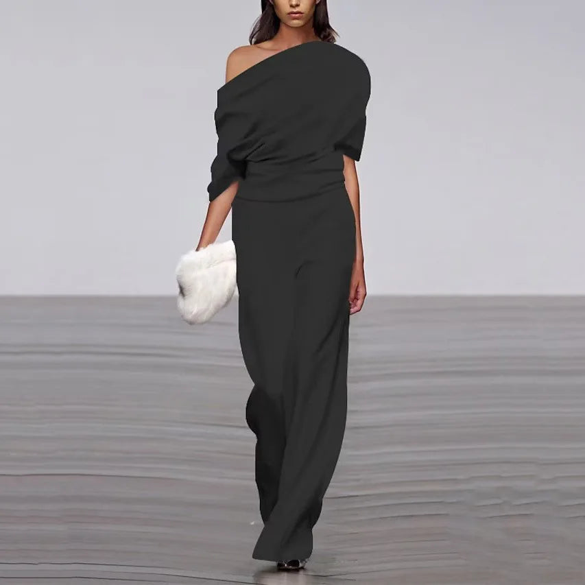 Leona | Dames Jumpsuit with One-Shoulder Elegante Pasvorm