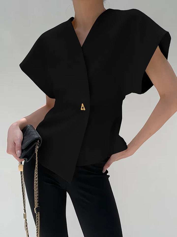 Calliope | Dames blazer top met knoopsluiting mouwloos