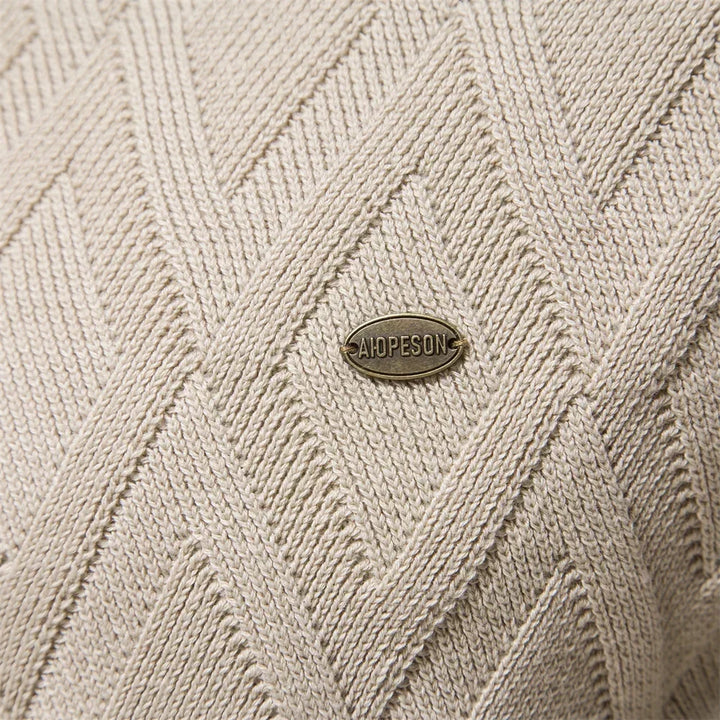 Heren Trui met Ronde Hals en Textuurdesign