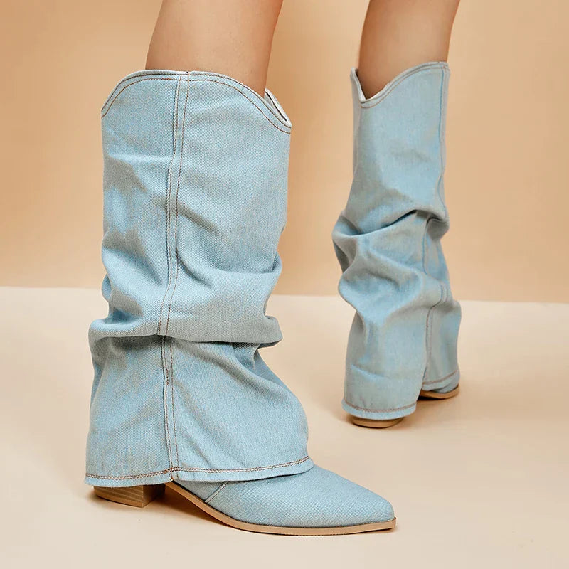 Miley | Trendy Denim Laarzen voor Dames - Stijlvol en Comfortabel