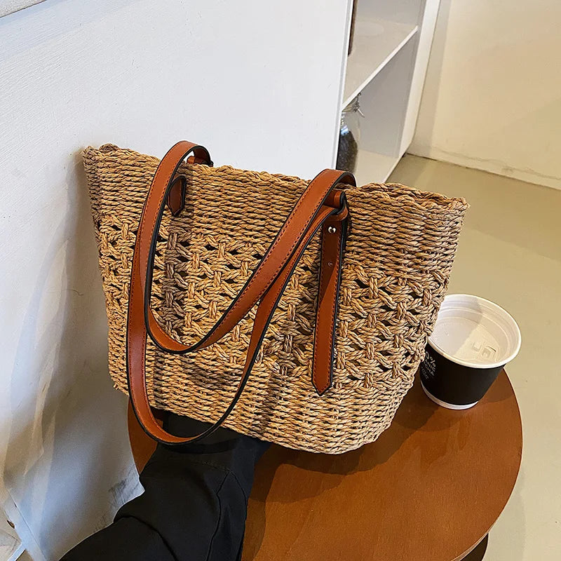 Arleth | Dames shopper tas met gevlochten structuur handgrepen