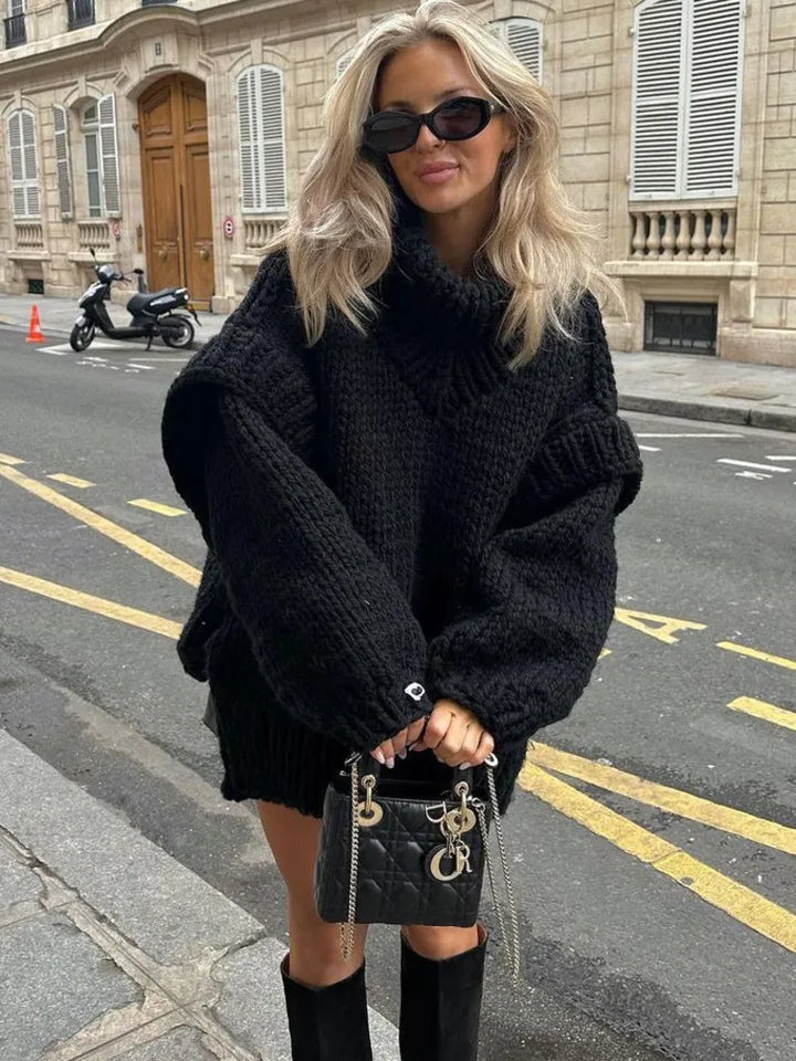 Mariam | Dames trui met hoge hals oversized pasvorm
