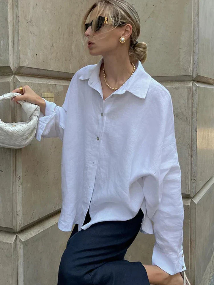 Sylvia | Damesblouse met knoopsluiting en lange mouwen