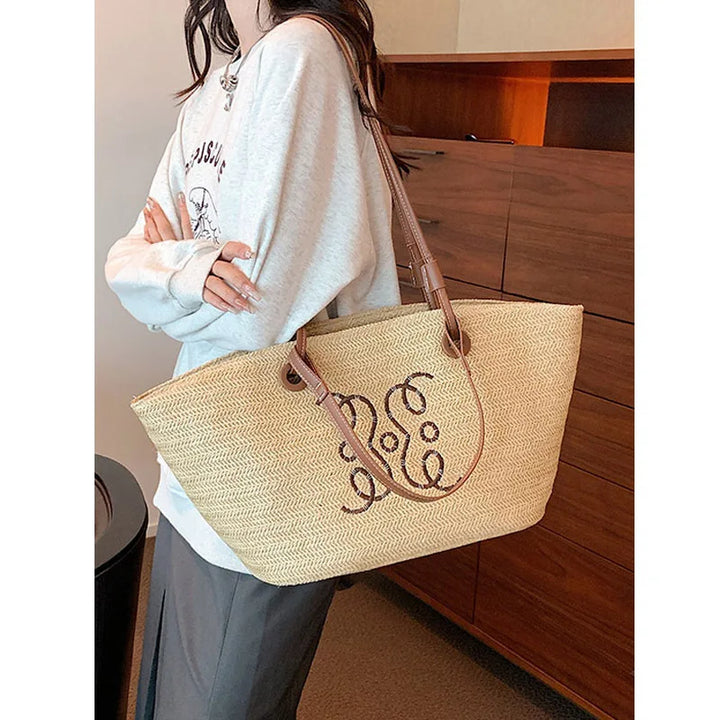 Meadow | Dames shopper tas borduurdetail schouderbanden