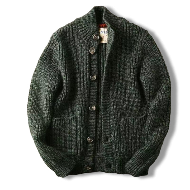 Mason Staande Kraag Wol Cardigan