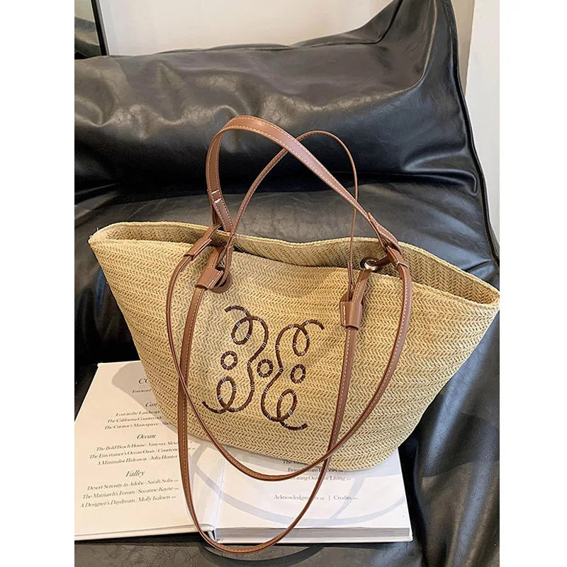 Meadow | Dames shopper tas borduurdetail schouderbanden