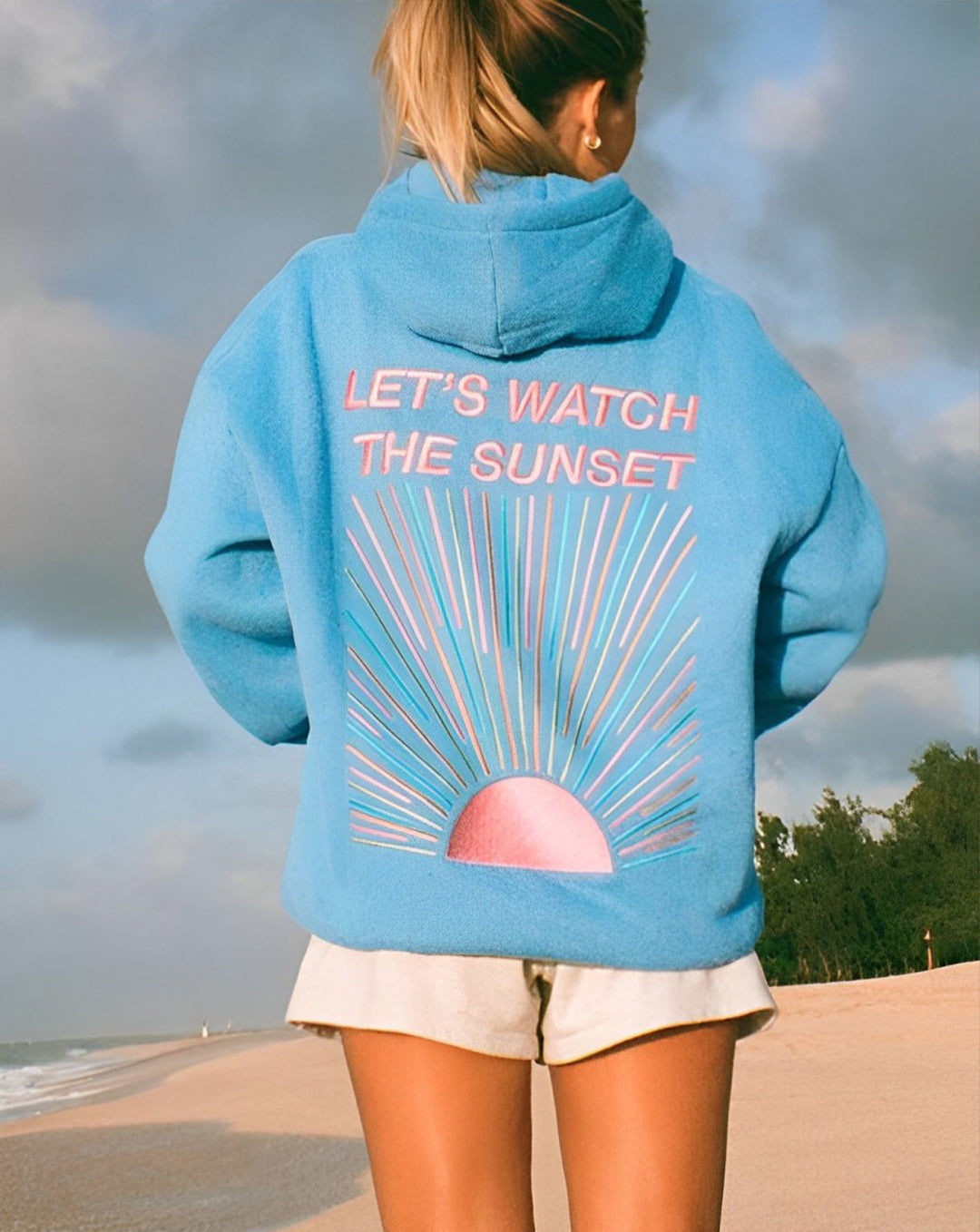 Joy | Dames Hoodie met Capuchon Rugprint Tekst Zonmotief
