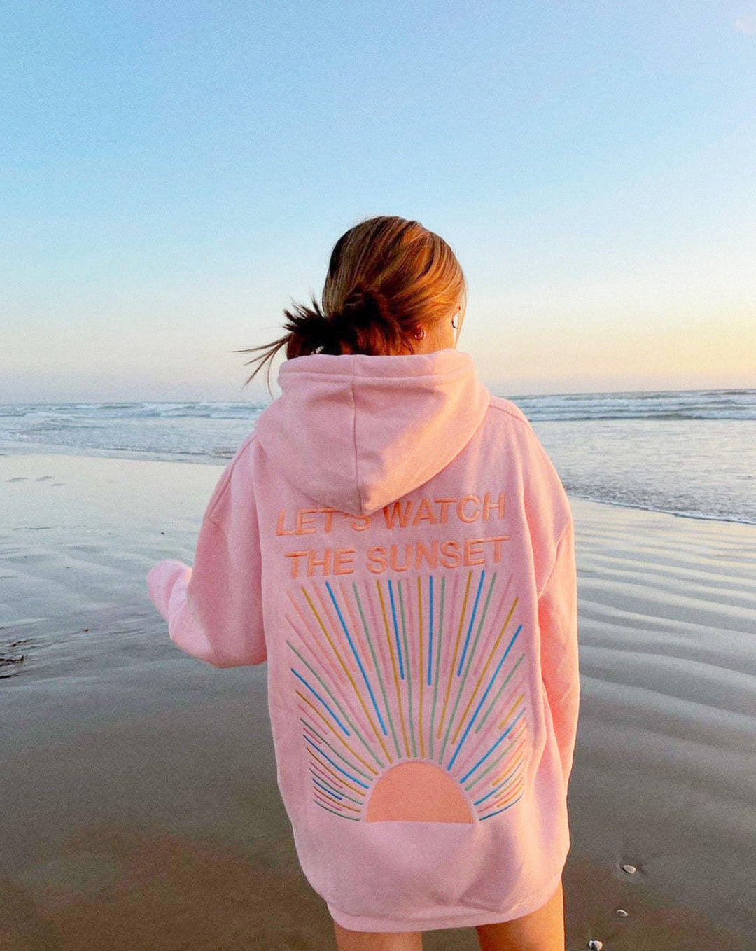 Joy | Dames Hoodie met Capuchon Rugprint Tekst Zonmotief