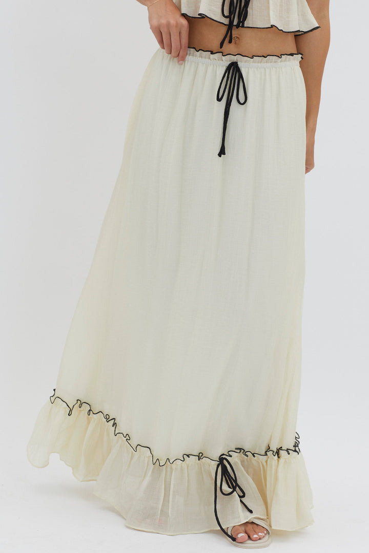 Charleigh | Dames tweedelige set met spaghettibandjes lange rok