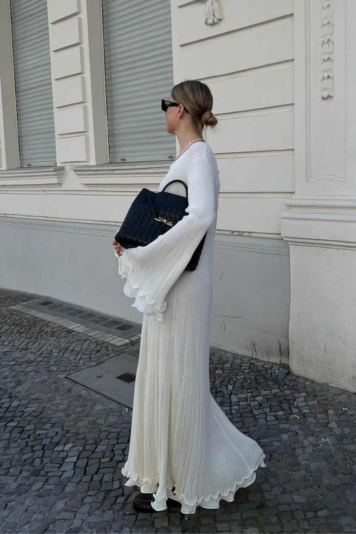Mariel | Dames maxi jurk met ruffle mouwen
