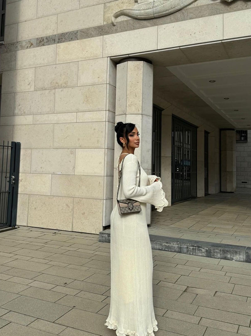 Mariel | Dames maxi jurk met ruffle mouwen