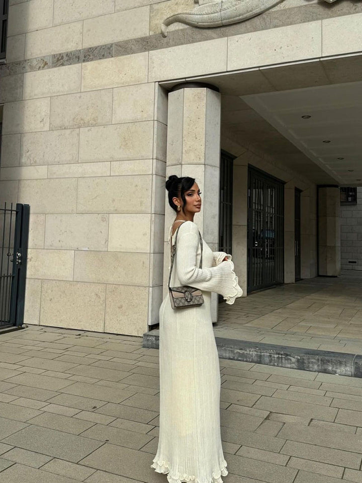 Mariel | Dames maxi jurk met ruffle mouwen