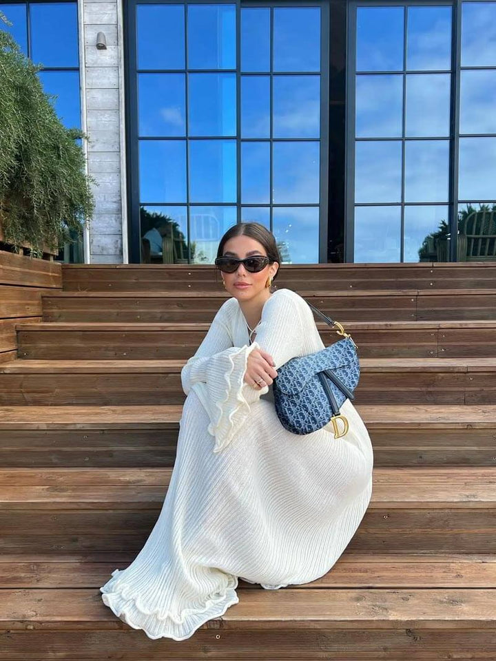Mariel | Dames maxi jurk met ruffle mouwen