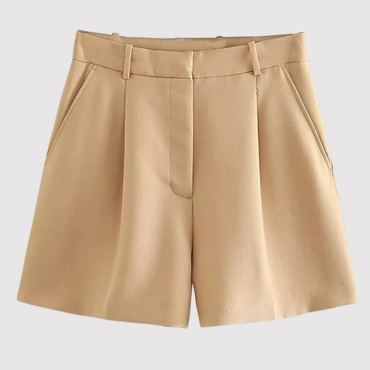 Ilse | Dames Shorts met Hoge Taille Plooien Riemlussen