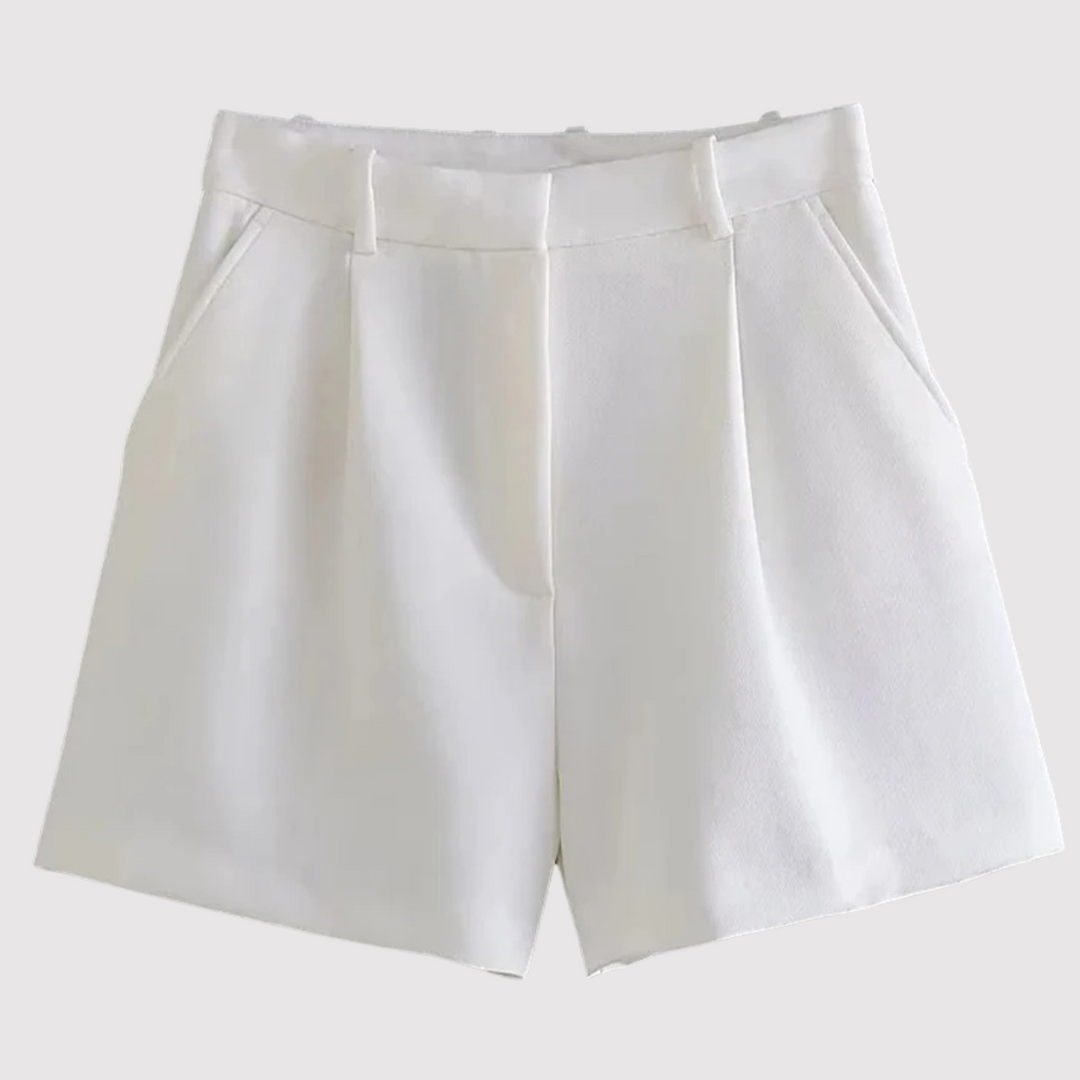 Ilse | Dames Shorts met Hoge Taille Plooien Riemlussen