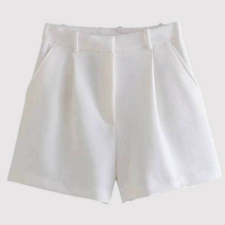 Ilse | Dames Shorts met Hoge Taille Plooien Riemlussen