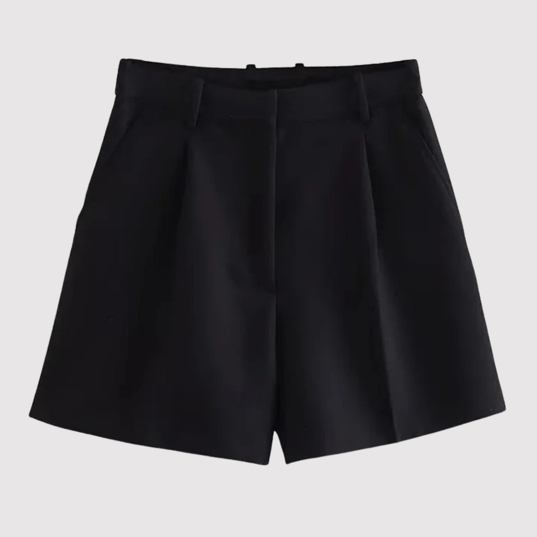 Ilse | Dames Shorts met Hoge Taille Plooien Riemlussen