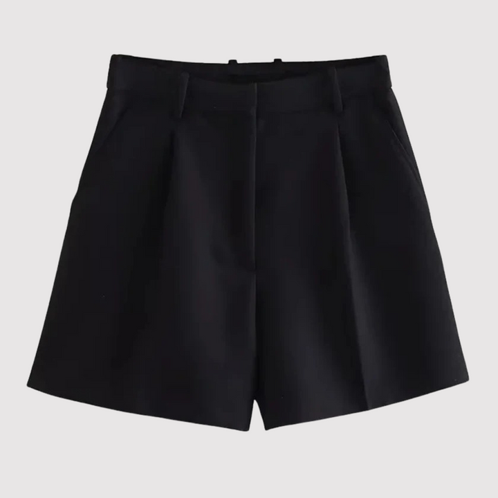 Ilse | Dames Shorts met Hoge Taille Plooien Riemlussen