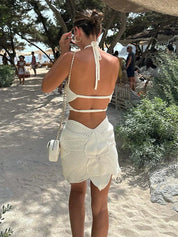 Yanine | Zomerse Gehaakte Set - Halter Top en Mini Rok