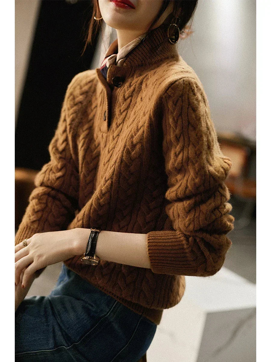 Arden Pullover met Knopsluiting