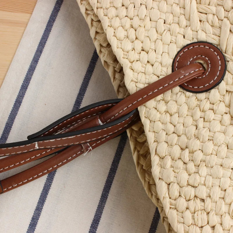 Lena | Dames shopper tas gevlochten schouderbanden