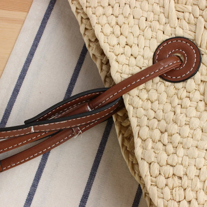 Lena | Dames shopper tas gevlochten schouderbanden
