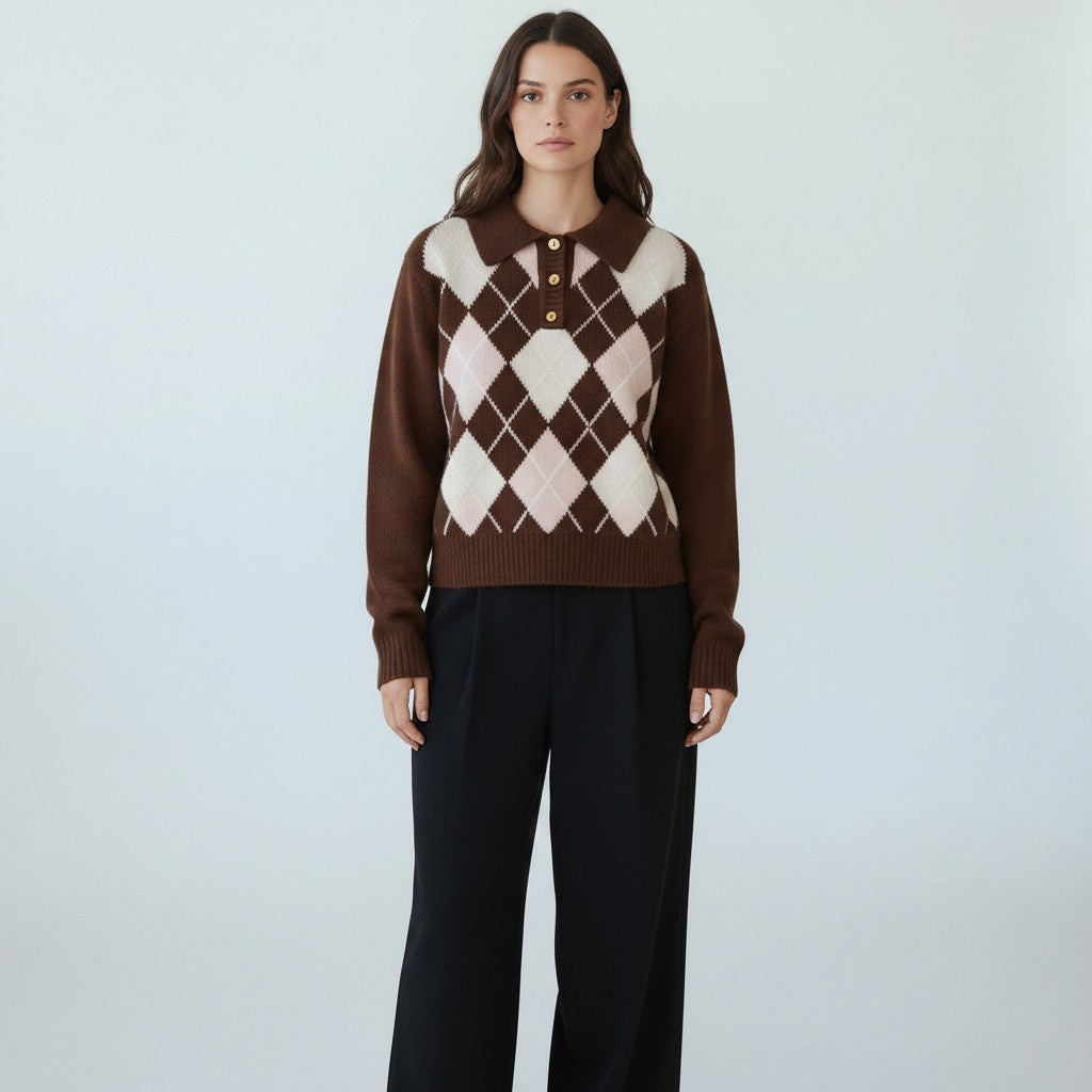 Sabbie | Gebreide Dames Trui met Trendy Patroon - Comfortabel en Stijlvol