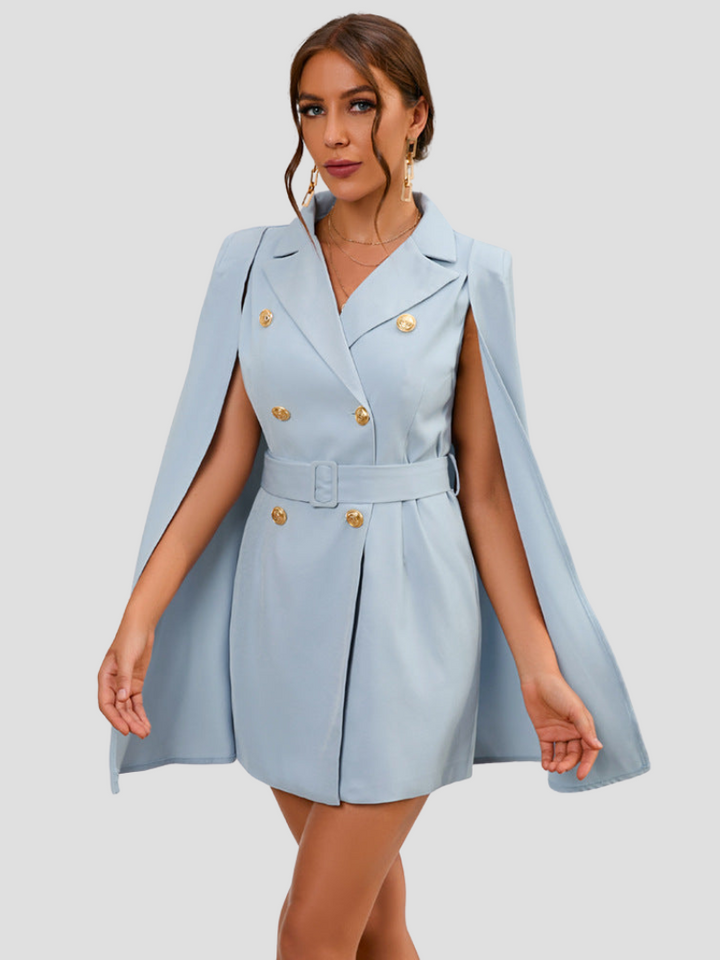 Faye | Dames blazer jurk met cape knopen