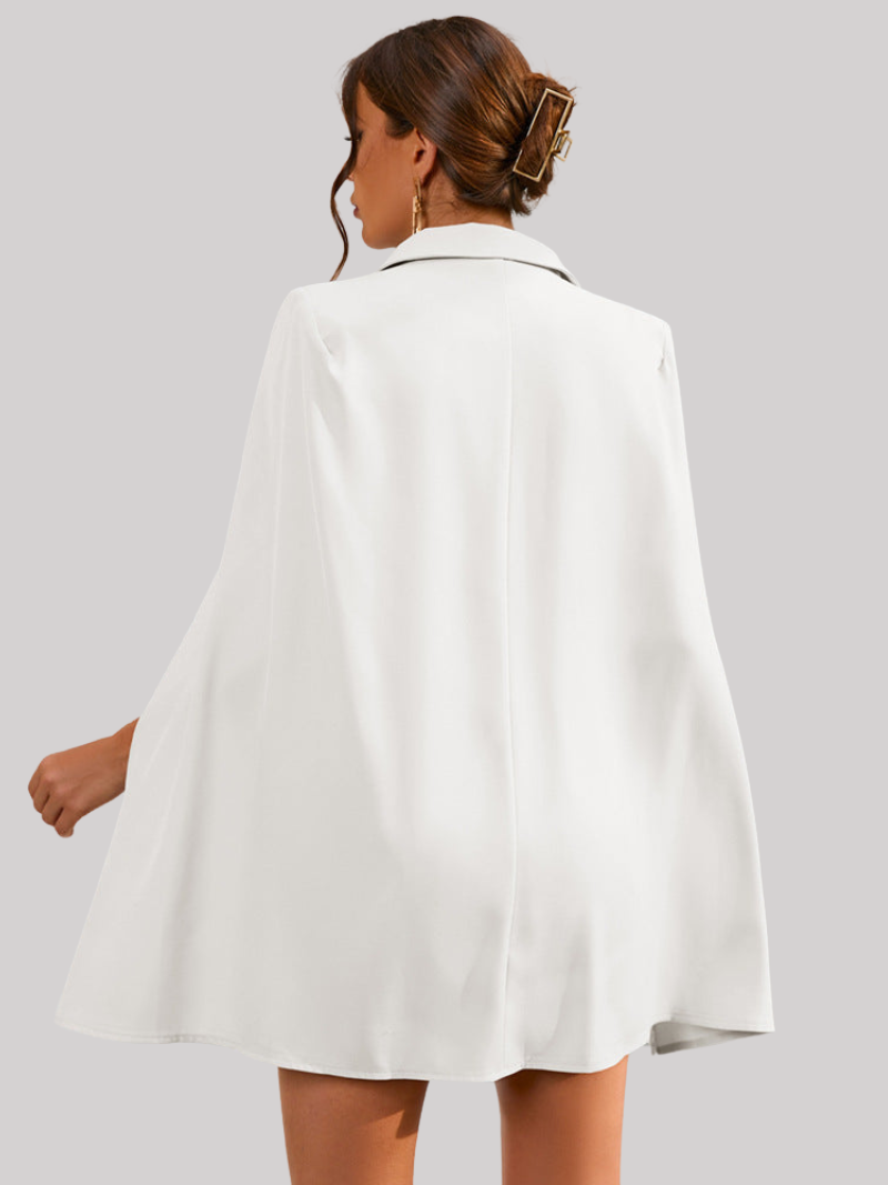 London | Blazer Jurk met Gouden Knopen en Cape
