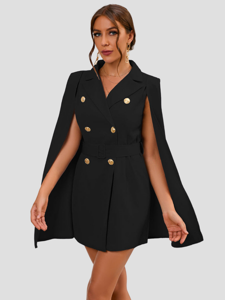 Faye | Dames blazer jurk met cape knopen
