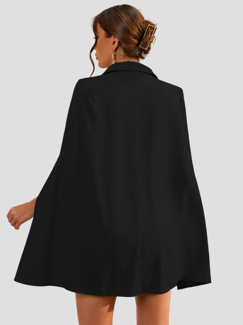 London | Blazer Jurk met Gouden Knopen en Cape