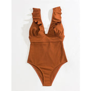 Ivy | Stijlvol Badpak met Lage V-Hals - Comfortabele Stretch Stof, Boho Stijl