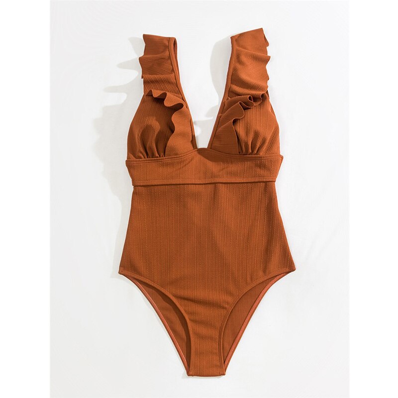 Ivy | Stijlvol Badpak met Lage V-Hals - Comfortabele Stretch Stof, Boho Stijl
