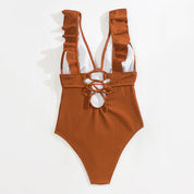 Ivy | Stijlvol Badpak met Lage V-Hals - Comfortabele Stretch Stof, Boho Stijl