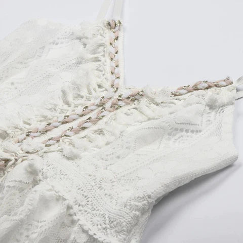 Marianna | Dames jurk met V-hals koorddetail