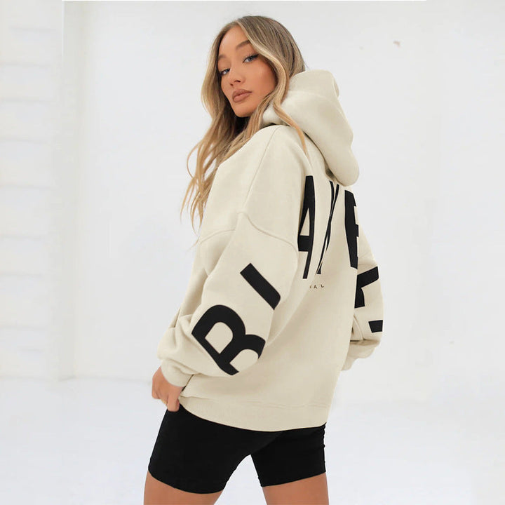 Elise | Dameshoodie met capuchon en letterprint
