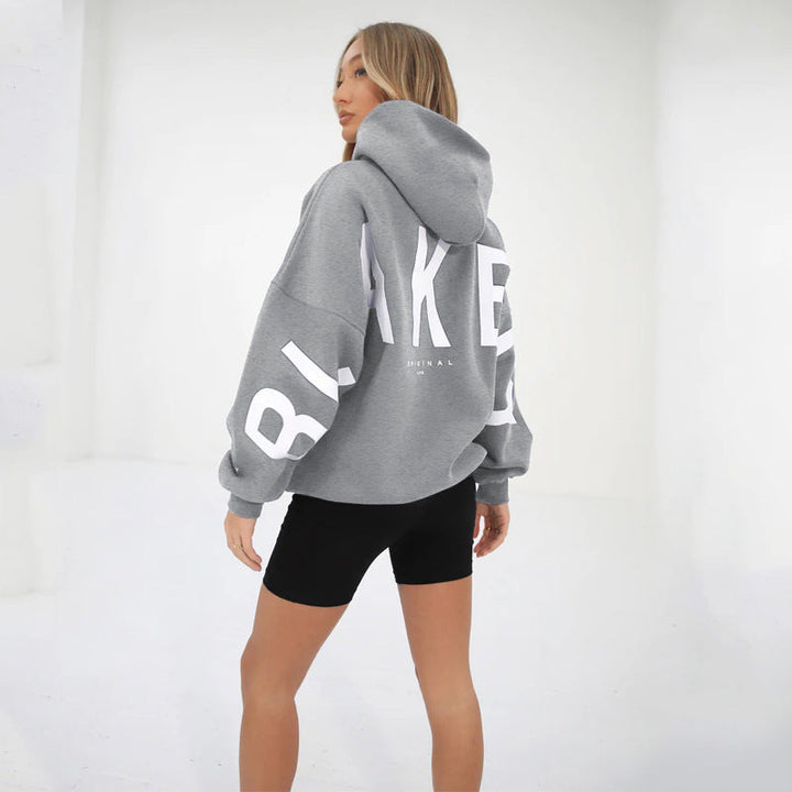 Elise | Dameshoodie met capuchon en letterprint