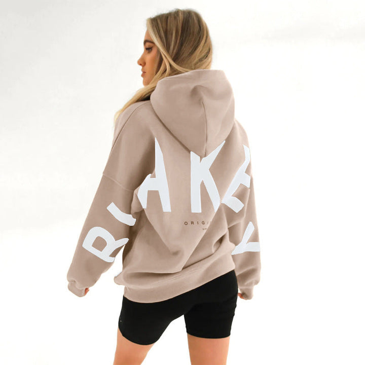 Elise | Dameshoodie met capuchon en letterprint